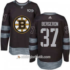 Män Ishockey Boston Bruins Tröja Patrice Bergeron 37 1917-2017 100th Anniversary Adidas Svart Authentic